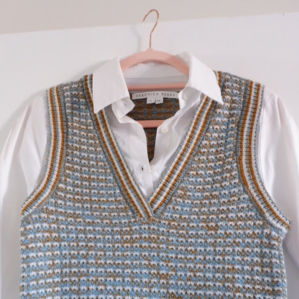 SOLD- VERONICA BEARD SERWA MIXED MEDIA VEST - Picture 6 of 12